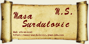 Maša Surdulović vizit kartica